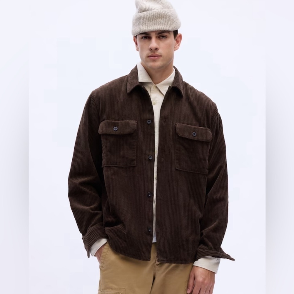 NWT Gap Men’s Corduroy Brown Overshirt Size XL